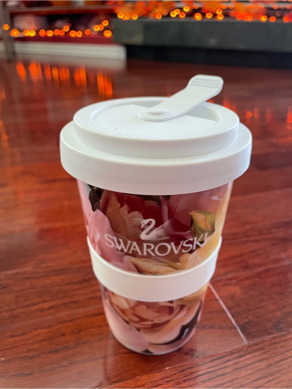 Swarovski Rose Floral themed Travel Mug